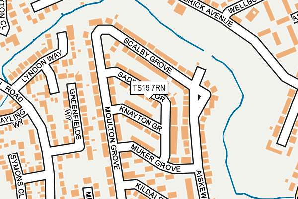 TS19 7RN map - OS OpenMap – Local (Ordnance Survey) TS19 7RN map - OS OpenMap – Local (Ordnance Survey)