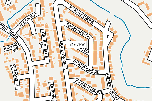 TS19 7RW map - OS OpenMap – Local (Ordnance Survey) TS19 7RW map - OS OpenMap – Local (Ordnance Survey)