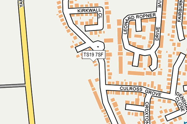 TS19 7SF map - OS OpenMap – Local (Ordnance Survey) TS19 7SF map - OS OpenMap – Local (Ordnance Survey)