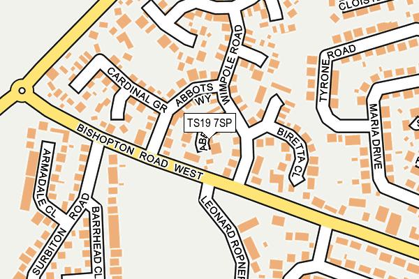 TS19 7SP map - OS OpenMap – Local (Ordnance Survey) TS19 7SP map - OS OpenMap – Local (Ordnance Survey)
