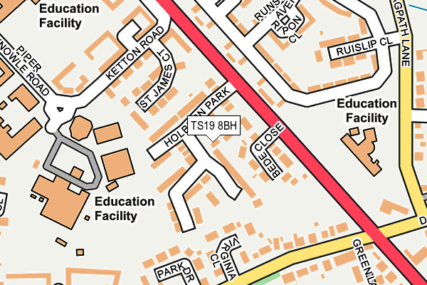 TS19 8BH map - OS OpenMap – Local (Ordnance Survey) TS19 8BH map - OS OpenMap – Local (Ordnance Survey)