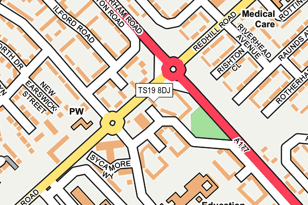 TS19 8DJ map - OS OpenMap – Local (Ordnance Survey) TS19 8DJ map - OS OpenMap – Local (Ordnance Survey)