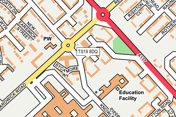 TS19 8DQ map - OS OpenMap – Local (Ordnance Survey) TS19 8DQ map - OS OpenMap – Local (Ordnance Survey)