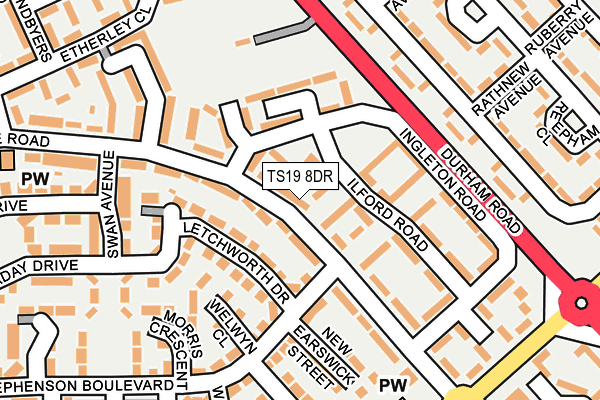 TS19 8DR map - OS OpenMap – Local (Ordnance Survey) TS19 8DR map - OS OpenMap – Local (Ordnance Survey)