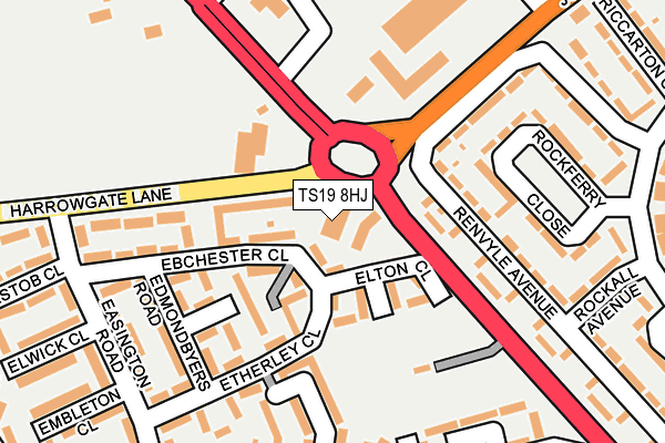 TS19 8HJ map - OS OpenMap – Local (Ordnance Survey) TS19 8HJ map - OS OpenMap – Local (Ordnance Survey)