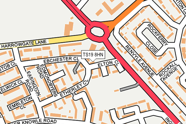 TS19 8HN map - OS OpenMap – Local (Ordnance Survey) TS19 8HN map - OS OpenMap – Local (Ordnance Survey)