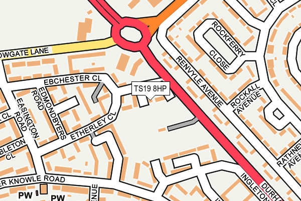 TS19 8HP map - OS OpenMap – Local (Ordnance Survey) TS19 8HP map - OS OpenMap – Local (Ordnance Survey)