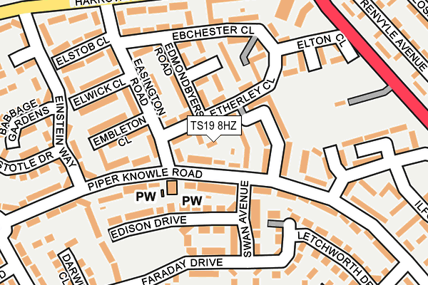 TS19 8HZ map - OS OpenMap – Local (Ordnance Survey) TS19 8HZ map - OS OpenMap – Local (Ordnance Survey)