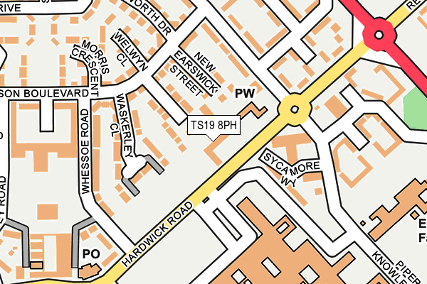 TS19 8PH map - OS OpenMap – Local (Ordnance Survey) TS19 8PH map - OS OpenMap – Local (Ordnance Survey)