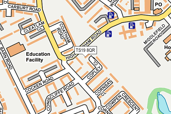 TS19 8QR map - OS OpenMap – Local (Ordnance Survey) TS19 8QR map - OS OpenMap – Local (Ordnance Survey)