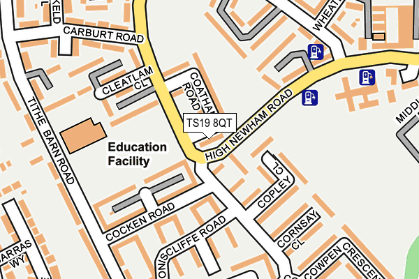 TS19 8QT map - OS OpenMap – Local (Ordnance Survey) TS19 8QT map - OS OpenMap – Local (Ordnance Survey)