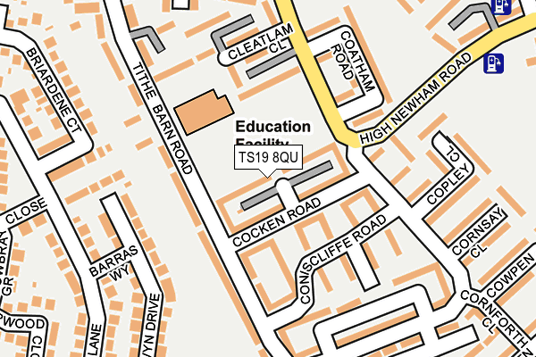 TS19 8QU map - OS OpenMap – Local (Ordnance Survey) TS19 8QU map - OS OpenMap – Local (Ordnance Survey)