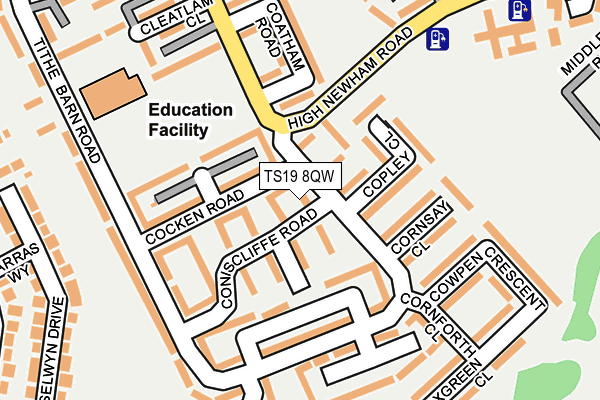 TS19 8QW map - OS OpenMap – Local (Ordnance Survey) TS19 8QW map - OS OpenMap – Local (Ordnance Survey)
