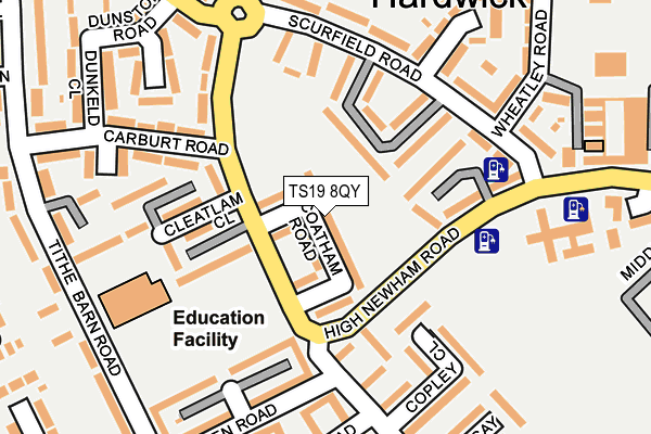 TS19 8QY map - OS OpenMap – Local (Ordnance Survey) TS19 8QY map - OS OpenMap – Local (Ordnance Survey)