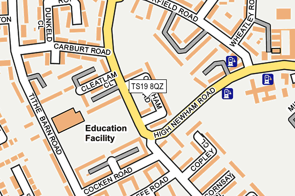 TS19 8QZ map - OS OpenMap – Local (Ordnance Survey)