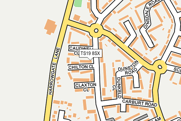 TS19 8SX map - OS OpenMap – Local (Ordnance Survey) TS19 8SX map - OS OpenMap – Local (Ordnance Survey)
