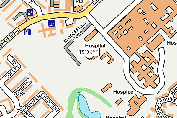 TS19 8YF map - OS OpenMap – Local (Ordnance Survey) TS19 8YF map - OS OpenMap – Local (Ordnance Survey)