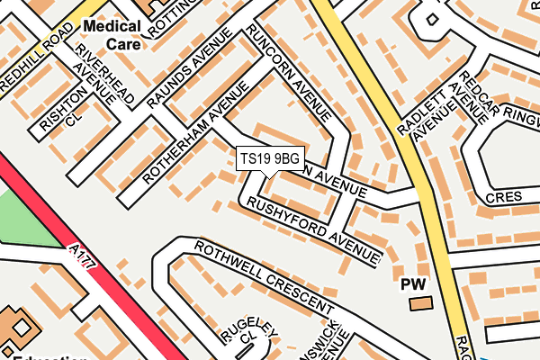 TS19 9BG map - OS OpenMap – Local (Ordnance Survey) TS19 9BG map - OS OpenMap – Local (Ordnance Survey)