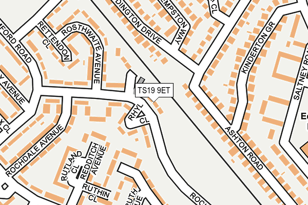 TS19 9ET map - OS OpenMap – Local (Ordnance Survey) TS19 9ET map - OS OpenMap – Local (Ordnance Survey)