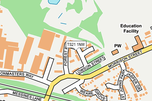 TS21 1NW map - OS OpenMap – Local (Ordnance Survey) TS21 1NW map - OS OpenMap – Local (Ordnance Survey)