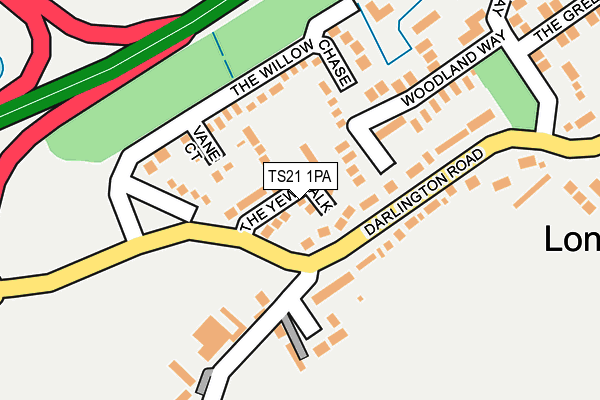 TS21 1PA map - OS OpenMap – Local (Ordnance Survey) TS21 1PA map - OS OpenMap – Local (Ordnance Survey)