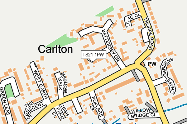 TS21 1PW map - OS OpenMap – Local (Ordnance Survey) TS21 1PW map - OS OpenMap – Local (Ordnance Survey)