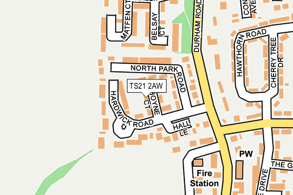 TS21 2AW map - OS OpenMap – Local (Ordnance Survey) TS21 2AW map - OS OpenMap – Local (Ordnance Survey)