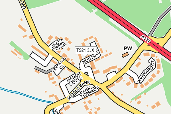 TS21 3JX map - OS OpenMap – Local (Ordnance Survey) TS21 3JX map - OS OpenMap – Local (Ordnance Survey)