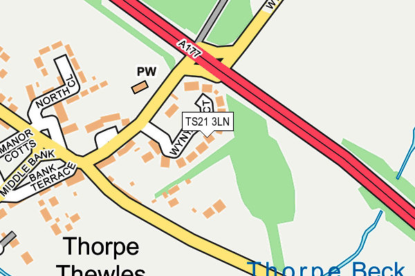 TS21 3LN map - OS OpenMap – Local (Ordnance Survey) TS21 3LN map - OS OpenMap – Local (Ordnance Survey)
