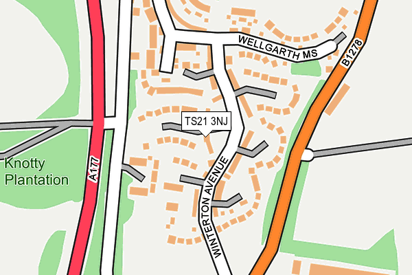 TS21 3NJ map - OS OpenMap – Local (Ordnance Survey) TS21 3NJ map - OS OpenMap – Local (Ordnance Survey)