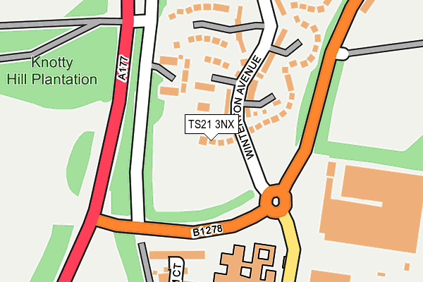 TS21 3NX map - OS OpenMap – Local (Ordnance Survey) TS21 3NX map - OS OpenMap – Local (Ordnance Survey)