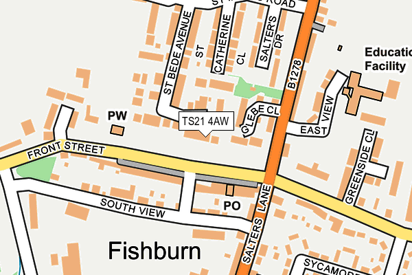 TS21 4AW map - OS OpenMap – Local (Ordnance Survey) TS21 4AW map - OS OpenMap – Local (Ordnance Survey)