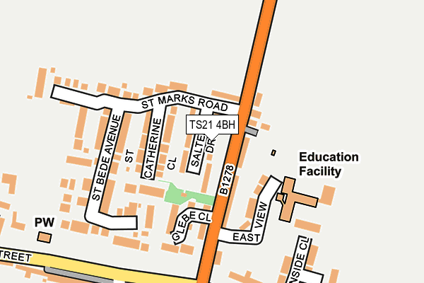 TS21 4BH map - OS OpenMap – Local (Ordnance Survey) TS21 4BH map - OS OpenMap – Local (Ordnance Survey)