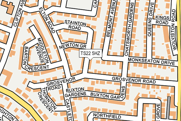 TS22 5HZ map - OS OpenMap – Local (Ordnance Survey) TS22 5HZ map - OS OpenMap – Local (Ordnance Survey)