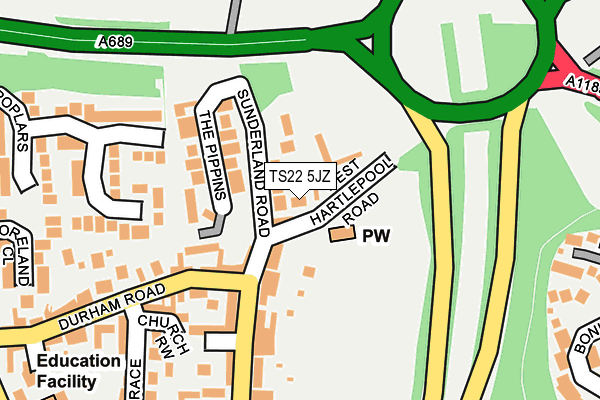TS22 5JZ map - OS OpenMap – Local (Ordnance Survey) TS22 5JZ map - OS OpenMap – Local (Ordnance Survey)