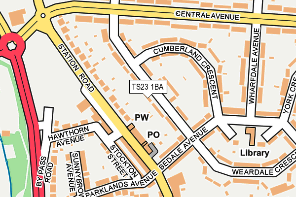TS23 1BA map - OS OpenMap – Local (Ordnance Survey) TS23 1BA map - OS OpenMap – Local (Ordnance Survey)