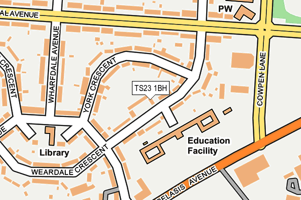 TS23 1BH map - OS OpenMap – Local (Ordnance Survey) TS23 1BH map - OS OpenMap – Local (Ordnance Survey)