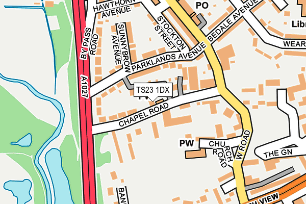 TS23 1DX map - OS OpenMap – Local (Ordnance Survey) TS23 1DX map - OS OpenMap – Local (Ordnance Survey)