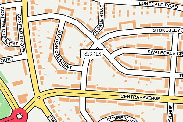 TS23 1LX map - OS OpenMap – Local (Ordnance Survey) TS23 1LX map - OS OpenMap – Local (Ordnance Survey)