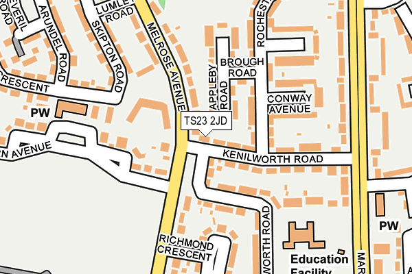 TS23 2JD map - OS OpenMap – Local (Ordnance Survey) TS23 2JD map - OS OpenMap – Local (Ordnance Survey)