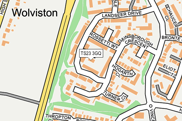 TS23 3GQ map - OS OpenMap – Local (Ordnance Survey) TS23 3GQ map - OS OpenMap – Local (Ordnance Survey)