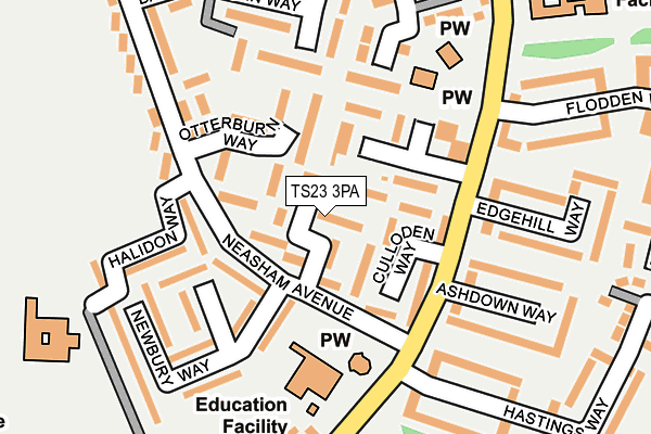 TS23 3PA map - OS OpenMap – Local (Ordnance Survey) TS23 3PA map - OS OpenMap – Local (Ordnance Survey)
