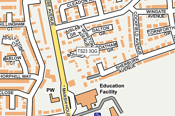 TS23 3QG map - OS OpenMap – Local (Ordnance Survey) TS23 3QG map - OS OpenMap – Local (Ordnance Survey)