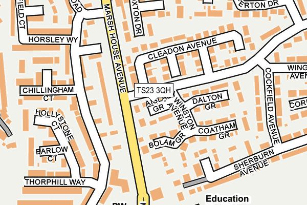 TS23 3QH map - OS OpenMap – Local (Ordnance Survey)