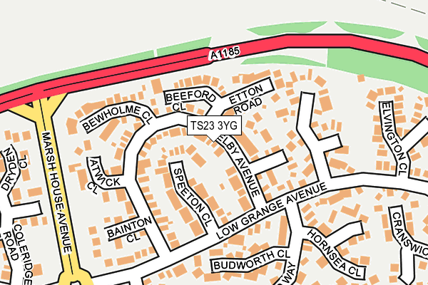 TS23 3YG map - OS OpenMap – Local (Ordnance Survey) TS23 3YG map - OS OpenMap – Local (Ordnance Survey)