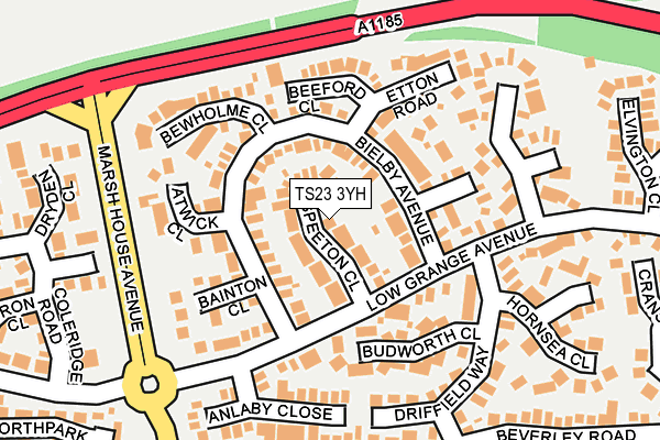 TS23 3YH map - OS OpenMap – Local (Ordnance Survey)