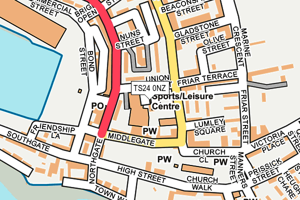 TS24 0NZ map - OS OpenMap – Local (Ordnance Survey)