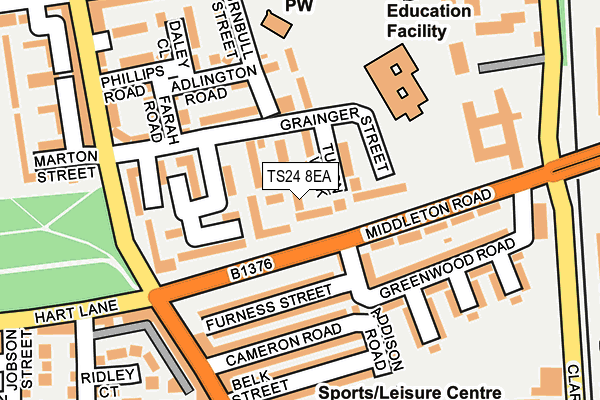 TS24 8EA map - OS OpenMap – Local (Ordnance Survey) TS24 8EA map - OS OpenMap – Local (Ordnance Survey)