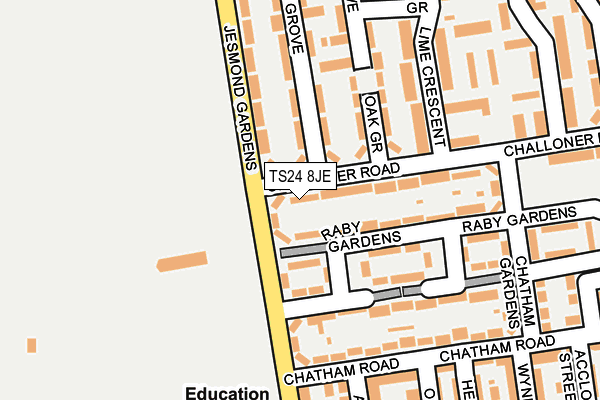 TS24 8JE map - OS OpenMap – Local (Ordnance Survey) TS24 8JE map - OS OpenMap – Local (Ordnance Survey)
