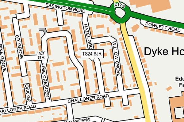 TS24 8JR map - OS OpenMap – Local (Ordnance Survey) TS24 8JR map - OS OpenMap – Local (Ordnance Survey)
